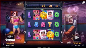 Tampilan visual neon-noir dari slot Transformers dengan karakter utama di arena