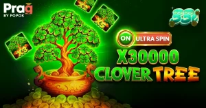 Tampilan visual slot Clover Tree x30000 Prag dengan simbol buah dan latar belakang bertema keberuntungan.